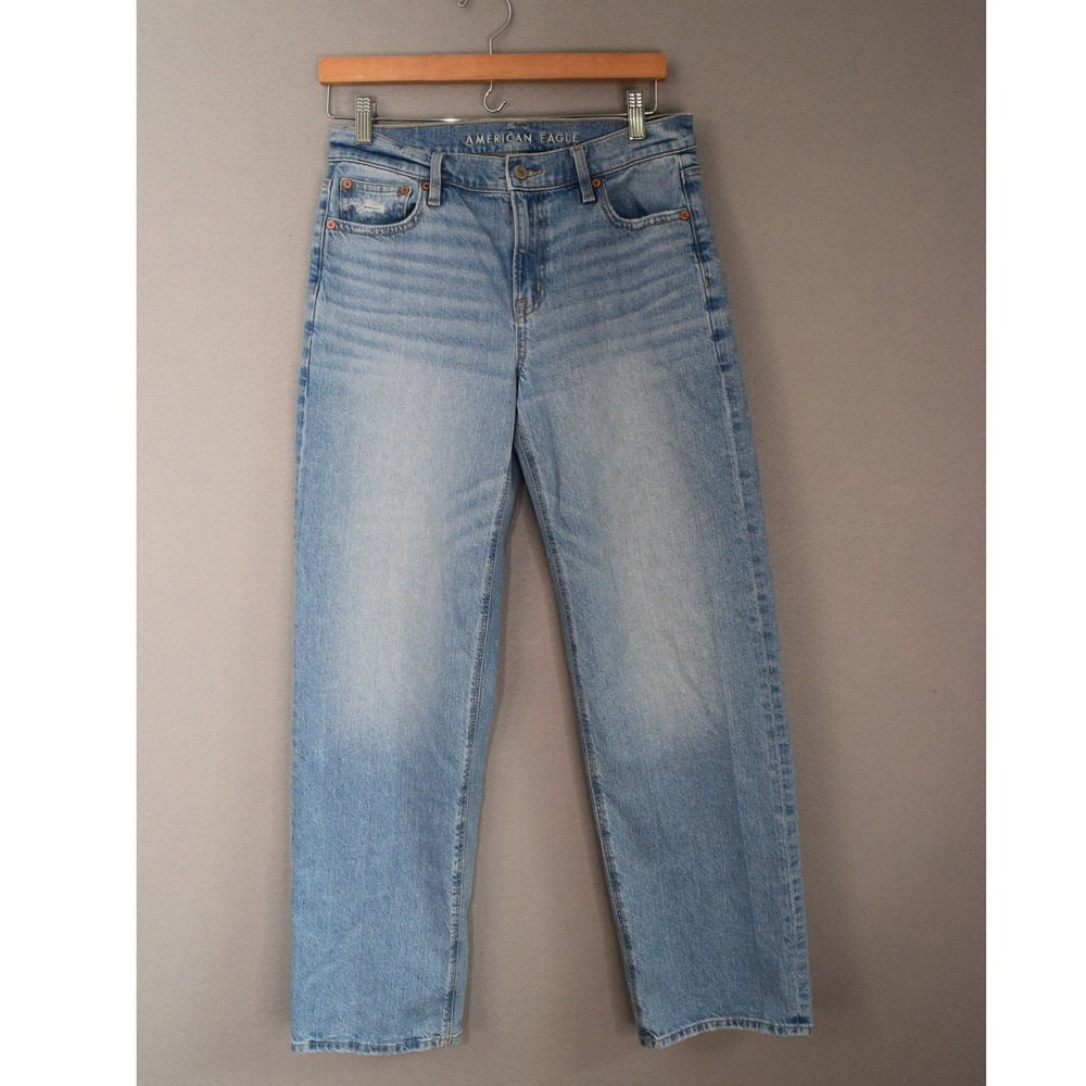 American Eagle Stovepipe Jeans 4 Long Light Wash Strigid Straight Women 2025